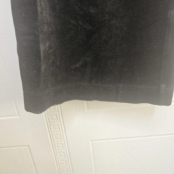 Calvin Klein Black Velvet Wide Leg Pull On Athleisure Pants Cottom Blend L GUC - Picture 5 of 11
